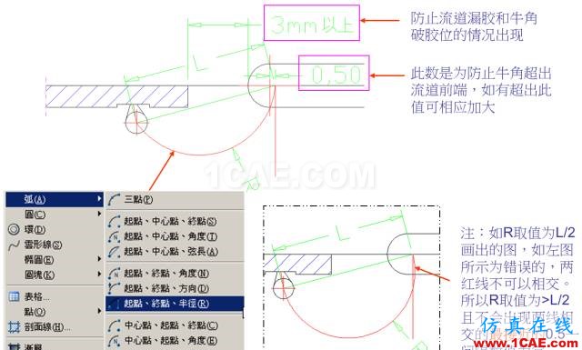 教你怎么畫模具的牛角進(jìn)膠點(diǎn)、拆彎偷料ug設(shè)計(jì)圖片3